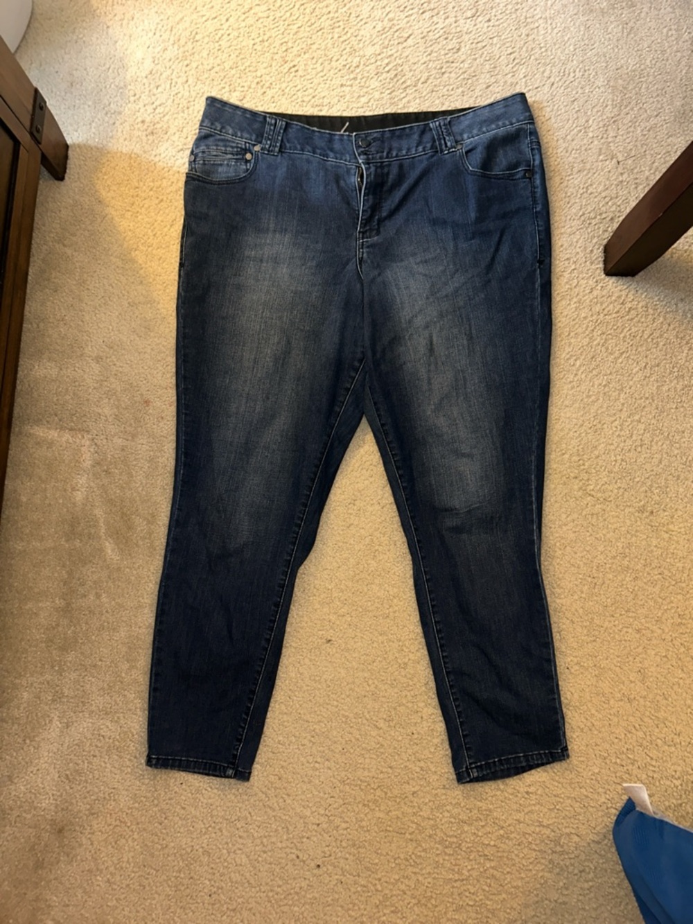 Lane Bryant Dark Blue Cropped Stretch Jeans